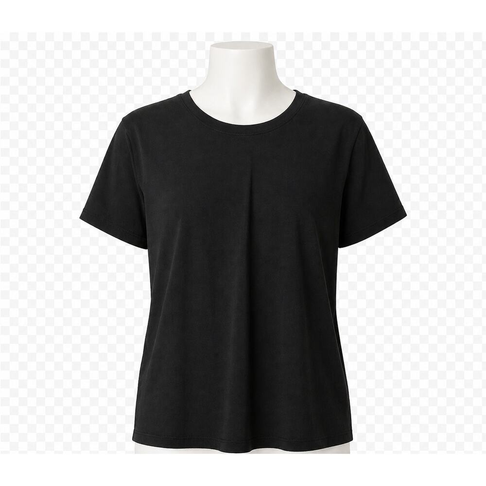Zara Basic Black Short Sleeve Round Neck Tee - Size Large